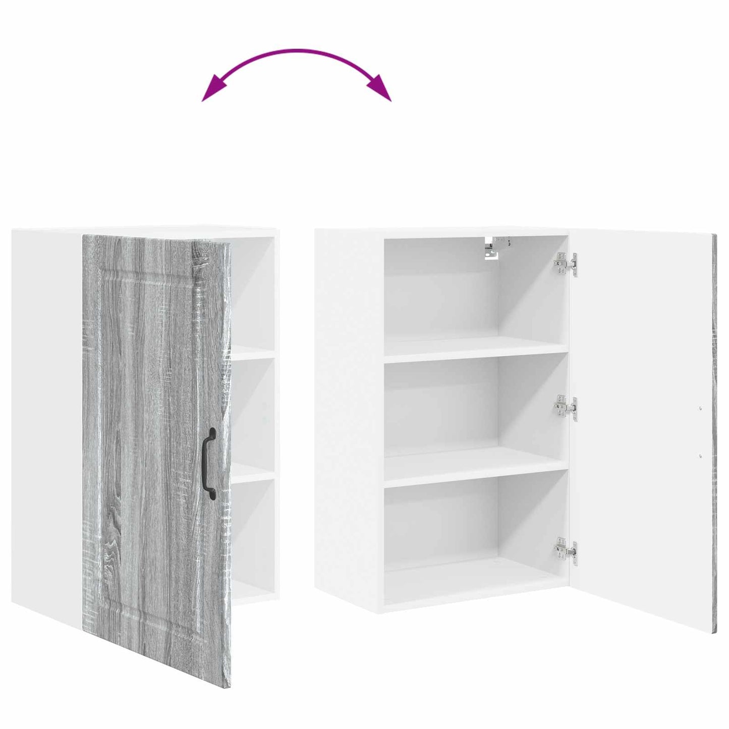 vidaXL Κρεμαστό ντουλάπι κουζίνας Γκρίζο Σονομα 50 x 31 x 80 εκ.