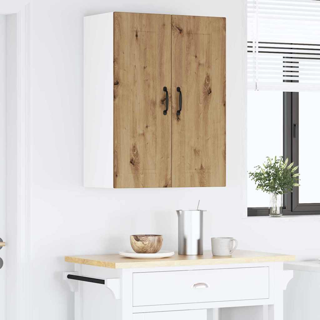 vidaXL Κρεμαστό ντουλάπι κουζίνας με ράφι Artisan Oak 60 x 31 x 80 εκ.