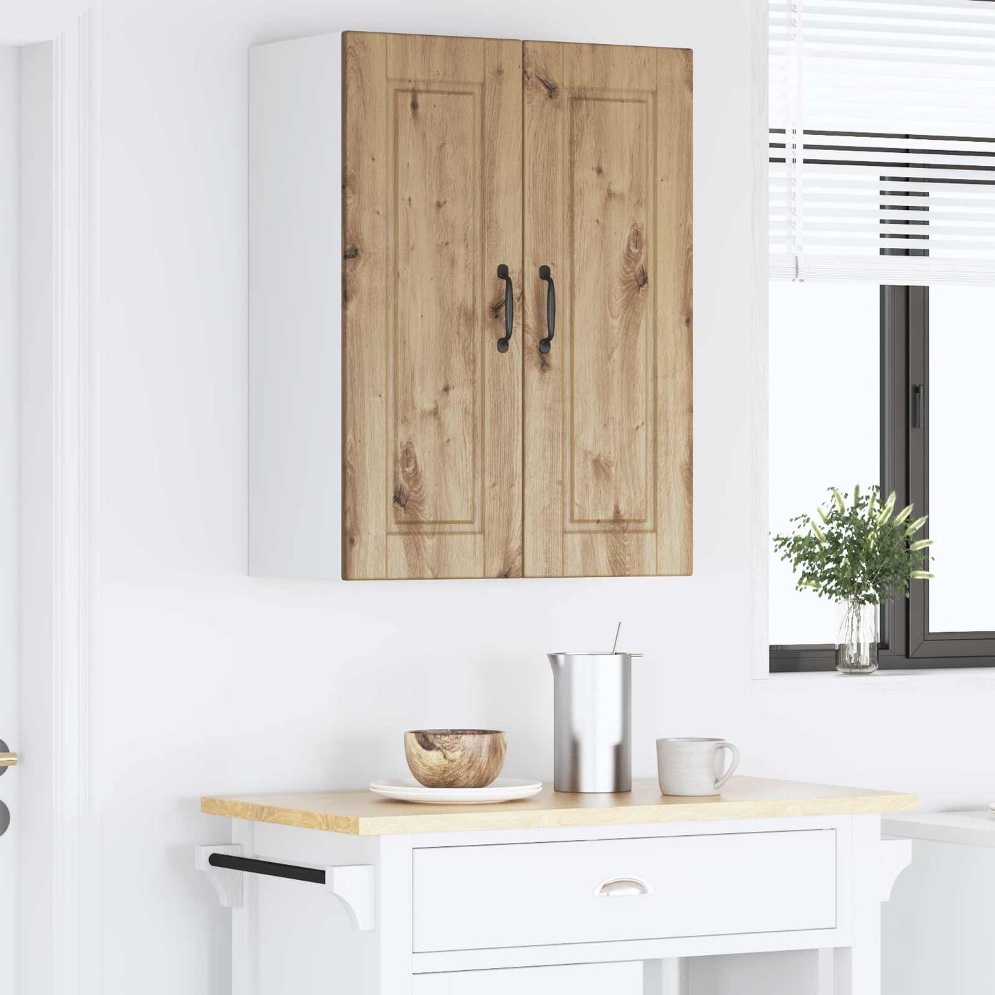 vidaXL Ντουλάπα Κουζίνας με ράφι με πόρτα Artisan Oak 60 x 31 x 80 εκ.