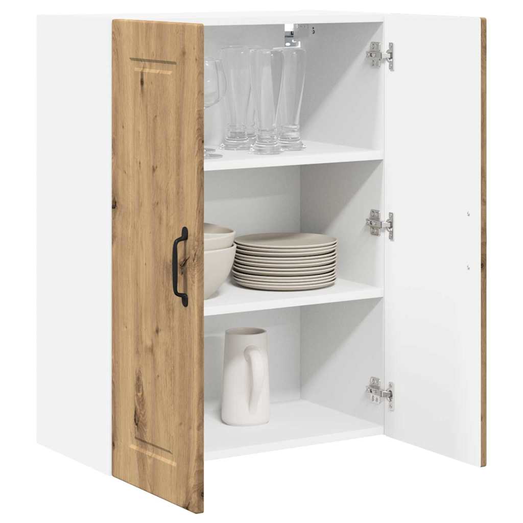 vidaXL Κρεμαστό ντουλάπι κουζίνας με ράφι Artisan Oak 60 x 31 x 80 εκ.