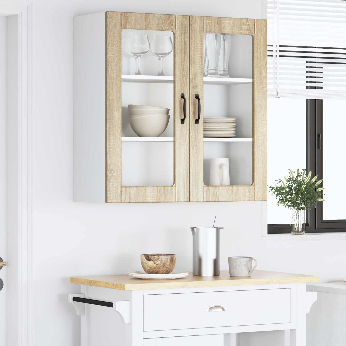vidaXL Ντουλάπα Κουζίνας με ράφι με πόρτα Δρύς Sonoma 80 x 31 x 80 εκ.