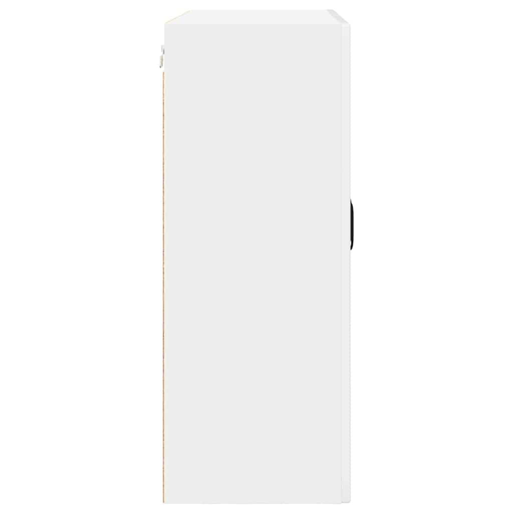 vidaXL Κρεμαστό ντουλάπι κουζίνας με ράφι Υψηλής γυαλάδας λευκό