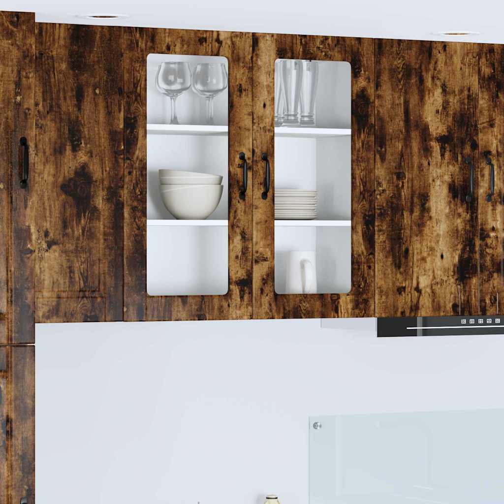 vidaXL Κρεμαστό ντουλάπι κουζίνας Καπνιστό Δρύς 80 x 31 x 80 εκ.