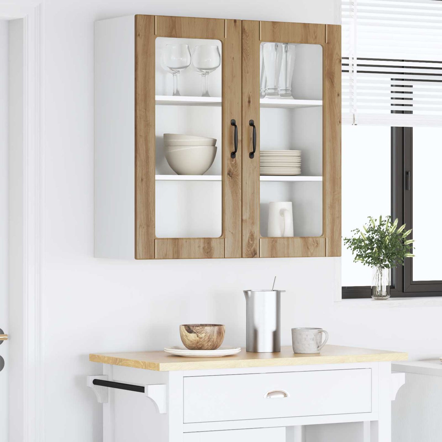 vidaXL Ντουλάπα Κουζίνας με ράφι με πόρτα Artisan Oak 80 x 31 x 80 εκ.