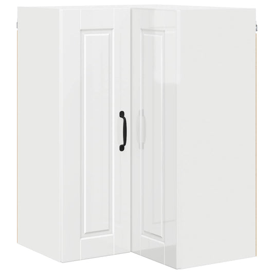 vidaXL Ντουλάπα Κουζίνας Υψηλής γυαλάδας λευκό 57 x 57 x 80 εκ.