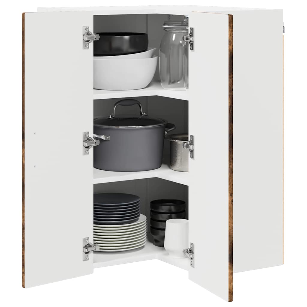 vidaXL Κρεμαστό ντουλάπι κουζίνας Καπνιστό Δρύς 57 x 57 x 80 εκ.
