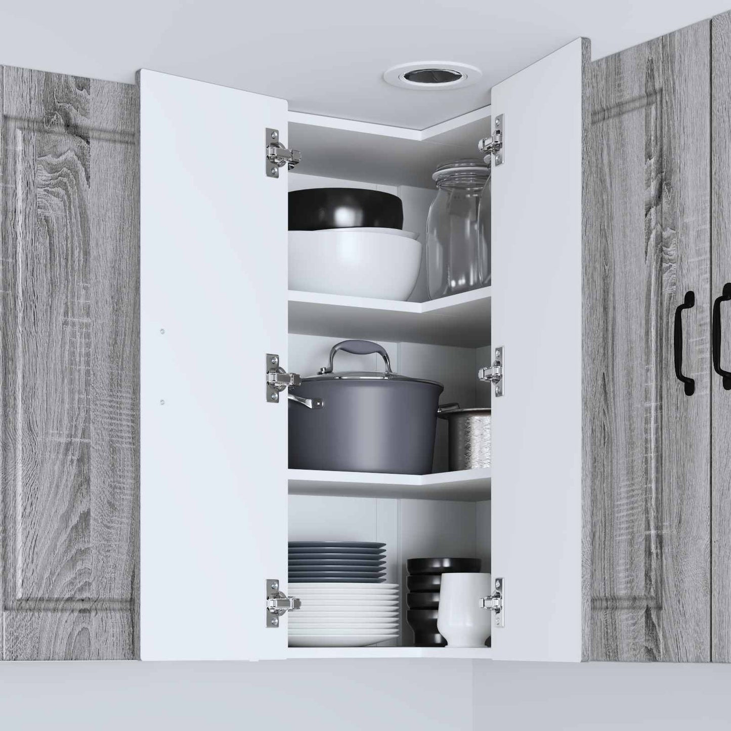 vidaXL Ντουλάπα Κουζίνας με ράφι Γκρίζο Σονομα 57 x 57 x 80 εκ.