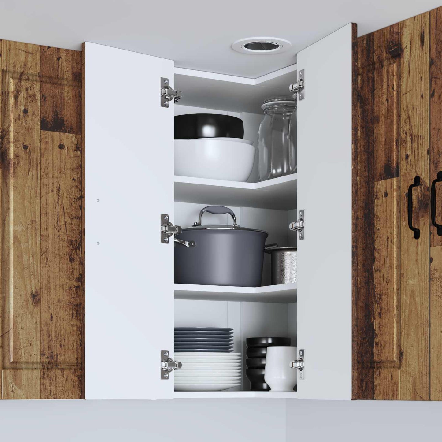 vidaXL Ντουλάπα Κουζίνας με ράφι Επιτοίχιο Παλιό ξύλο 57 x 57 x 80 εκ.