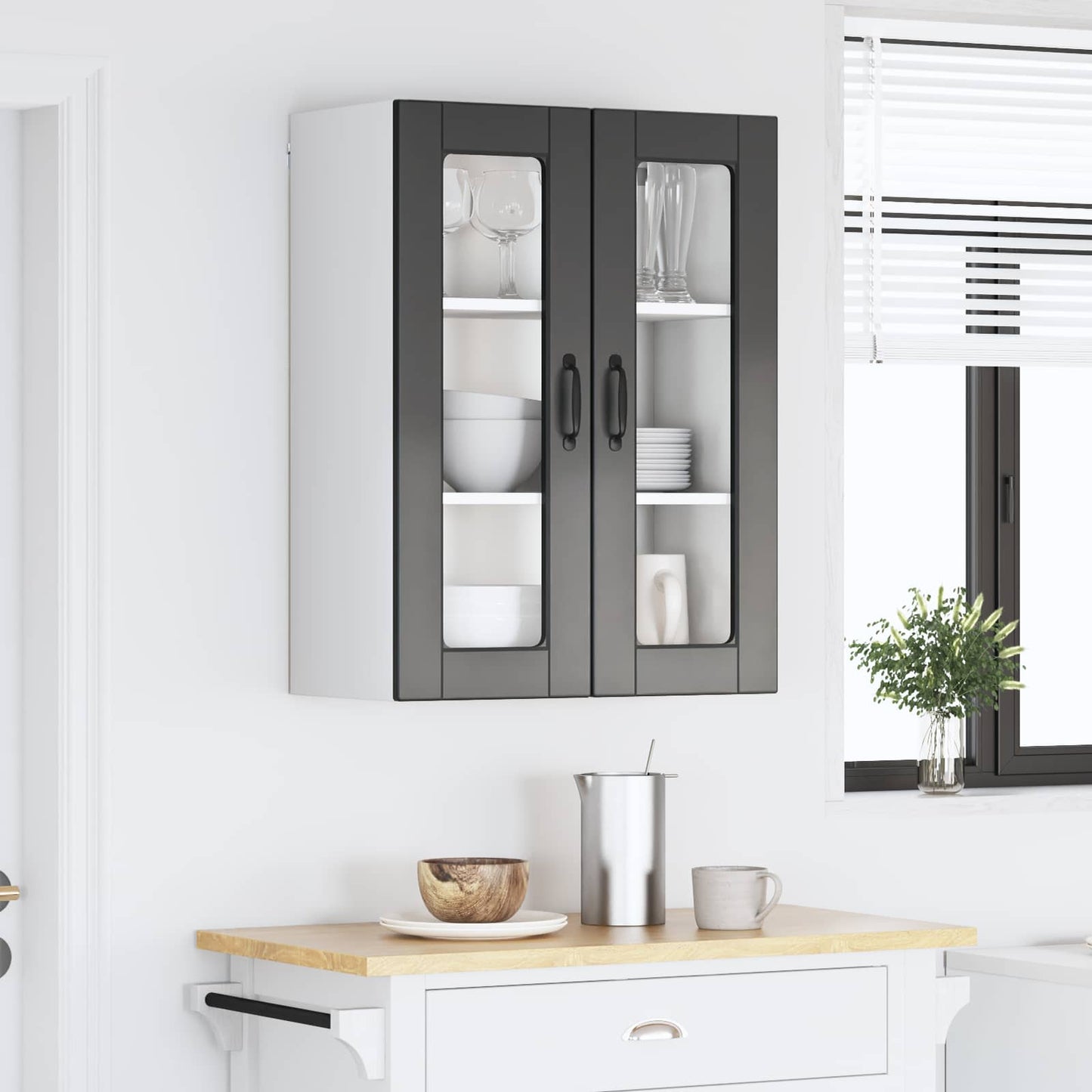 vidaXL Ντουλάπα Κουζίνας Μαύρο 60 x 31 x 80 εκ. Επεξεργασμένο ξύλο