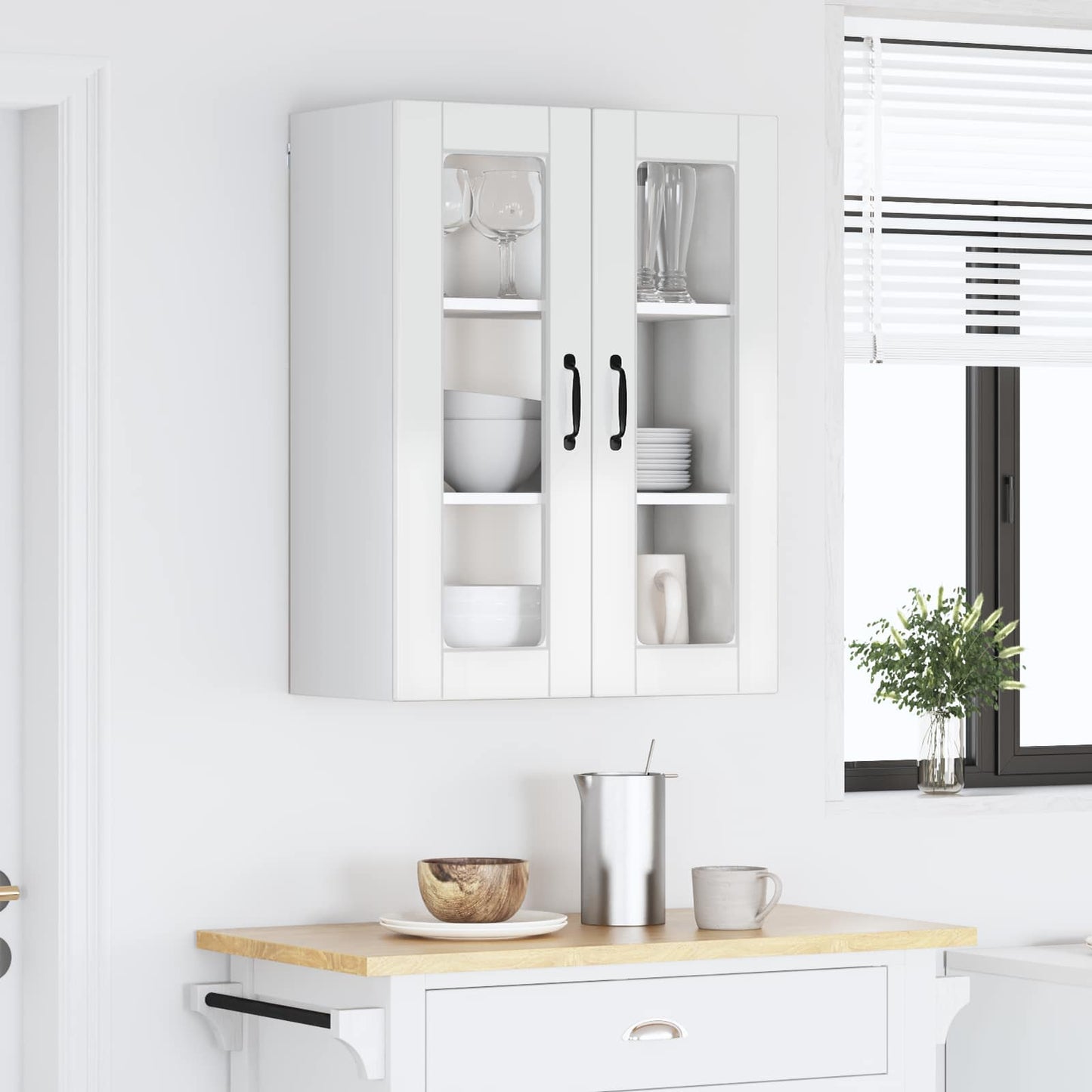vidaXL Ντουλάπα Κουζίνας Υψηλής γυαλάδας λευκό 60 x 31 x 80 εκ.