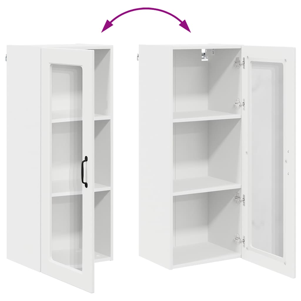 vidaXL Κρεμαστό ντουλάπι κουζίνας με ράφι Λευκό 40 x 31 x 100 εκ.