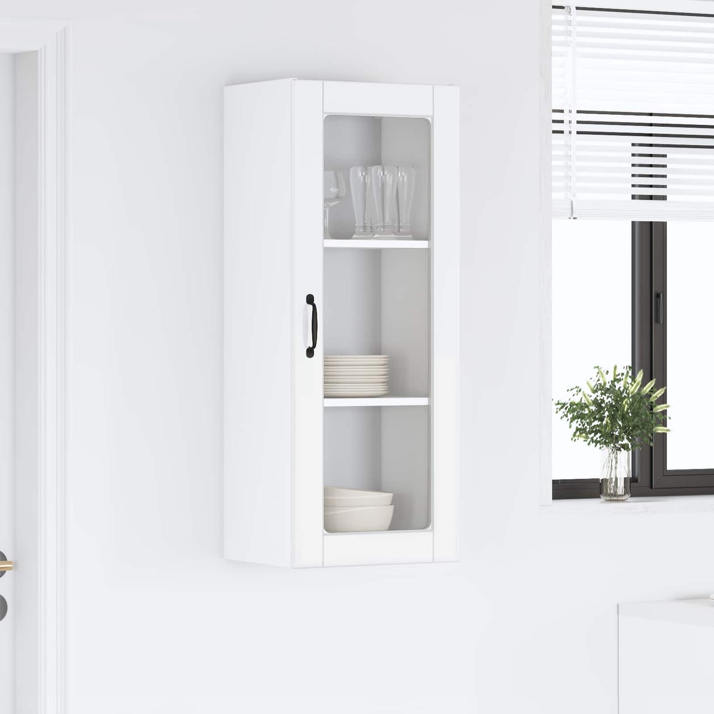 vidaXL Ντουλάπα Κουζίνας Υψηλής γυαλάδας λευκό 40 x 31 x 100 εκ.