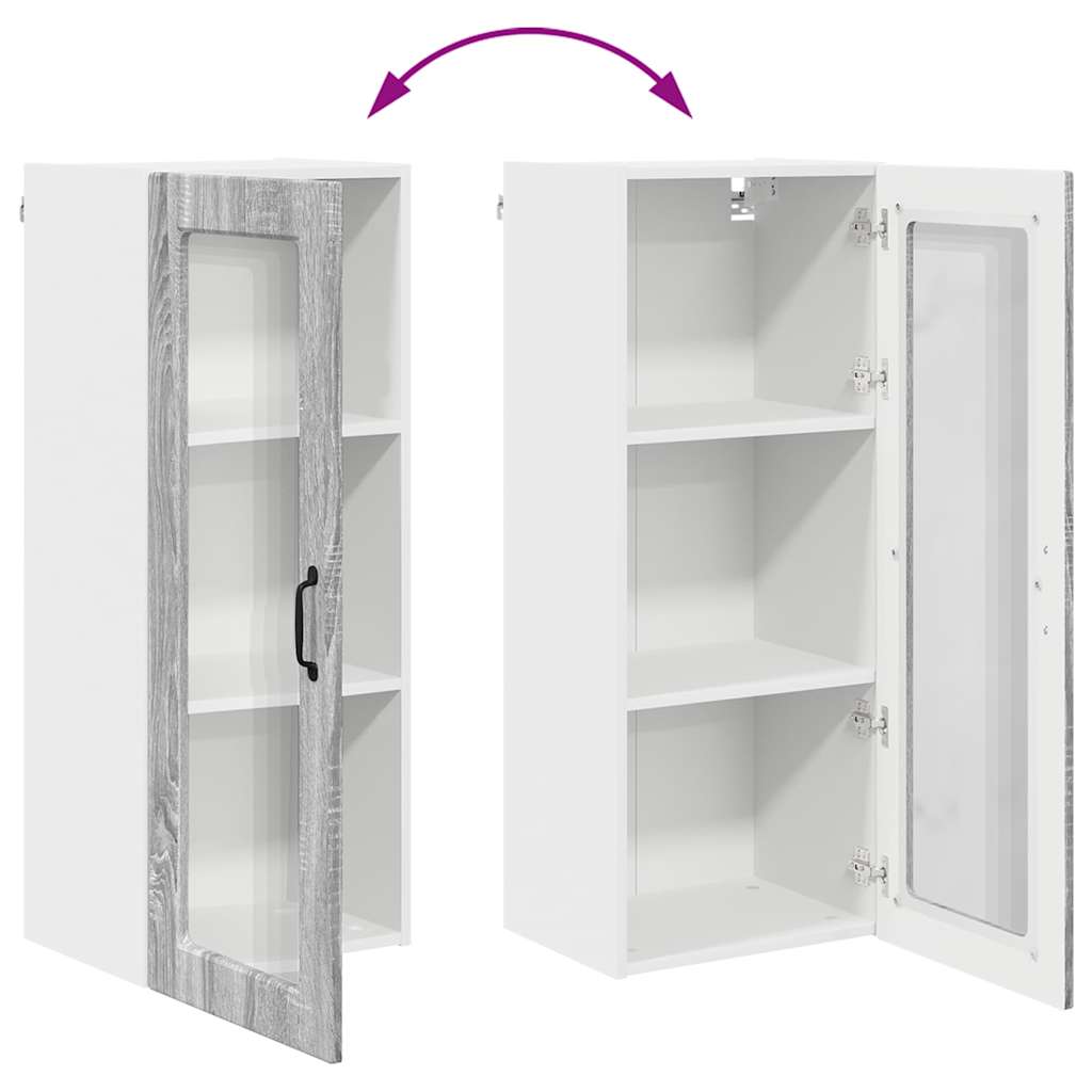 vidaXL Κρεμαστό ντουλάπι κουζίνας Γκρίζο Σονομα 40 x 31 x 100 εκ.