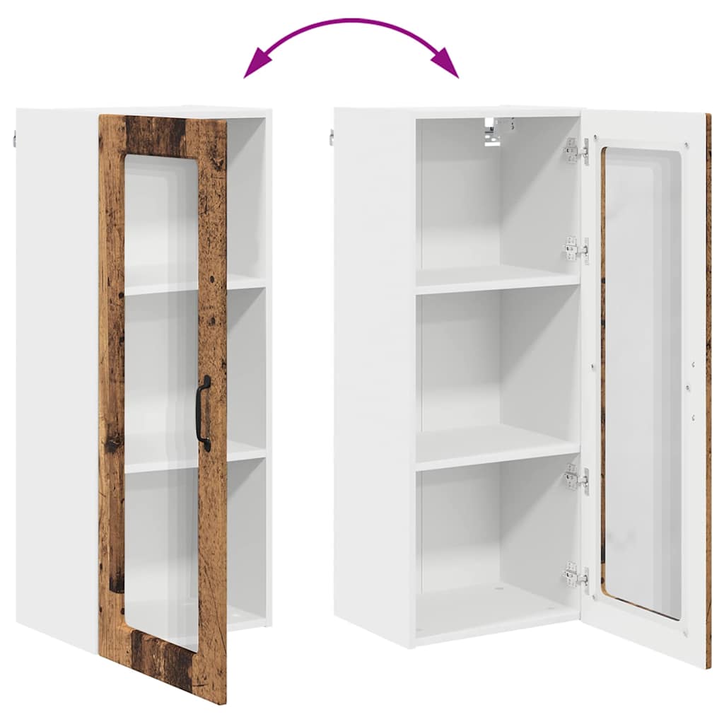 vidaXL Κρεμαστό ντουλάπι κουζίνας με ράφι Παλιό Ξύλο 40 x 31 x 100 εκ.