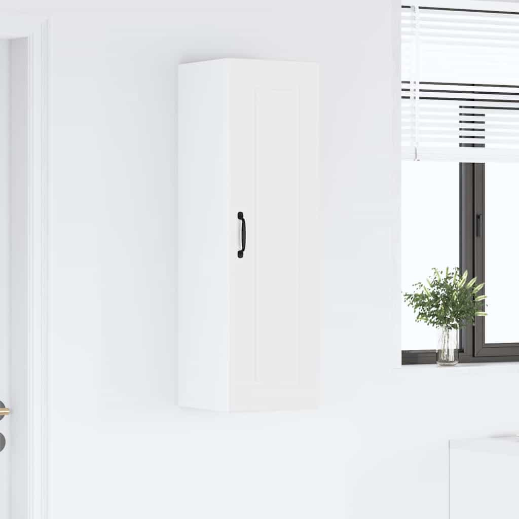 vidaXL Κρεμαστό ντουλάπι κουζίνας με ράφι Λευκό 30 x 31 x 100 εκ.