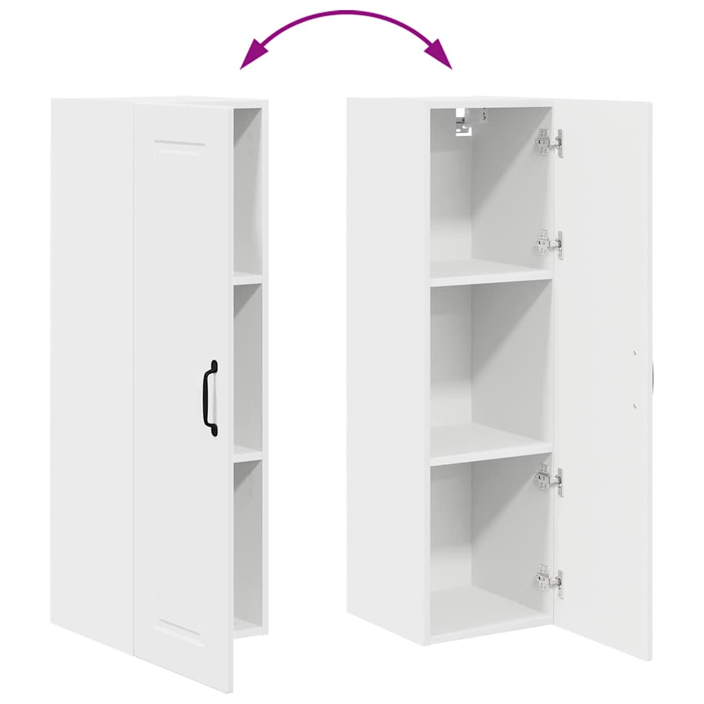 vidaXL Κρεμαστό ντουλάπι κουζίνας με ράφι Λευκό 30 x 31 x 100 εκ.