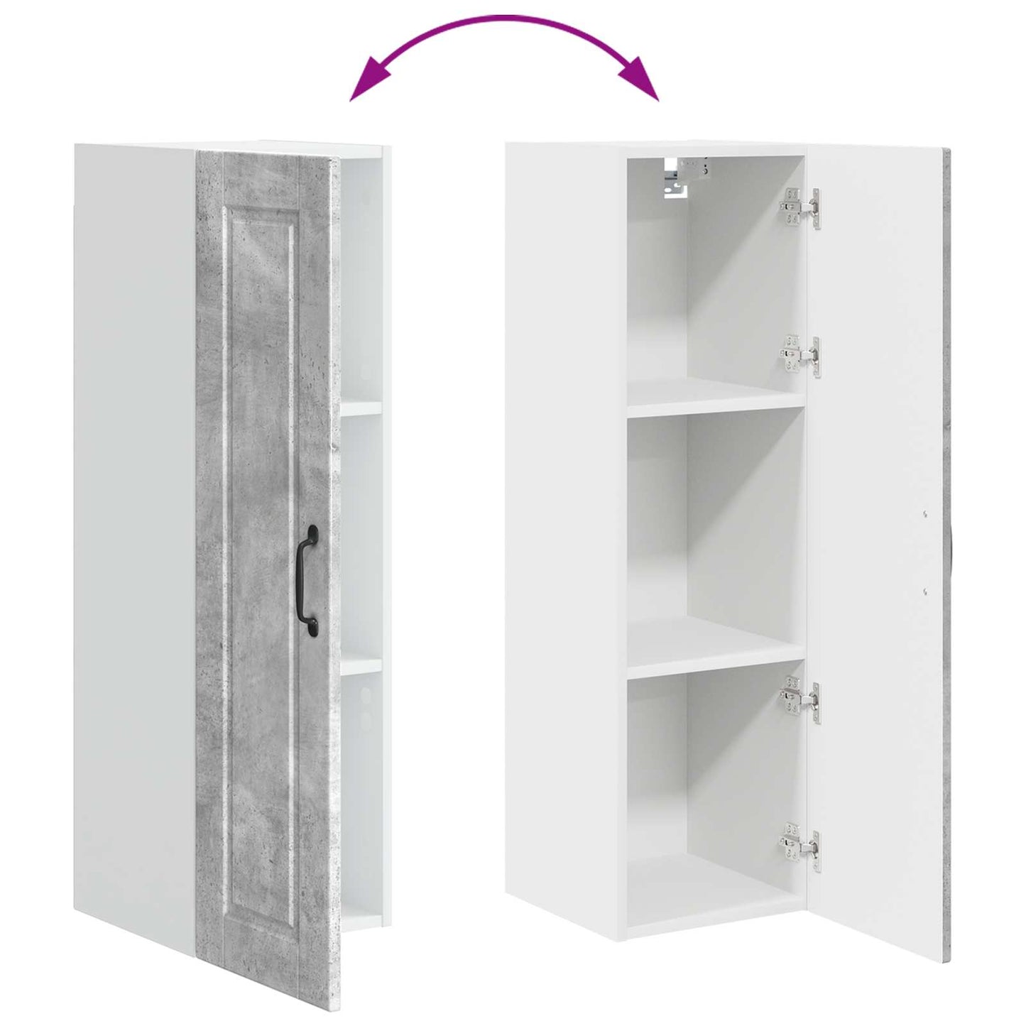 vidaXL Ντουλάπα Κουζίνας με ράφι Σκυρόδεμα Γκρι 30 x 31 x 100 εκ.