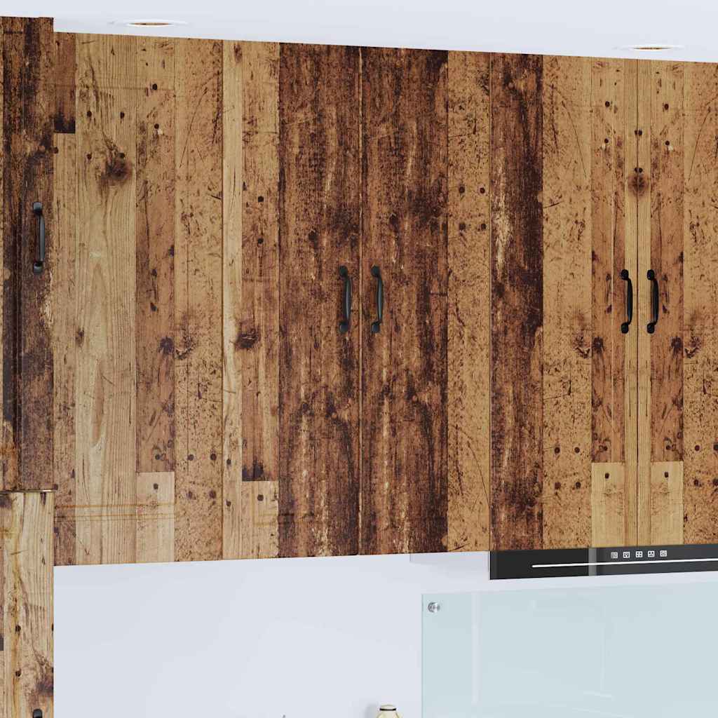 vidaXL Κρεμαστό ντουλάπι κουζίνας με ράφι Παλιό Ξύλο 30 x 31 x 100 εκ.