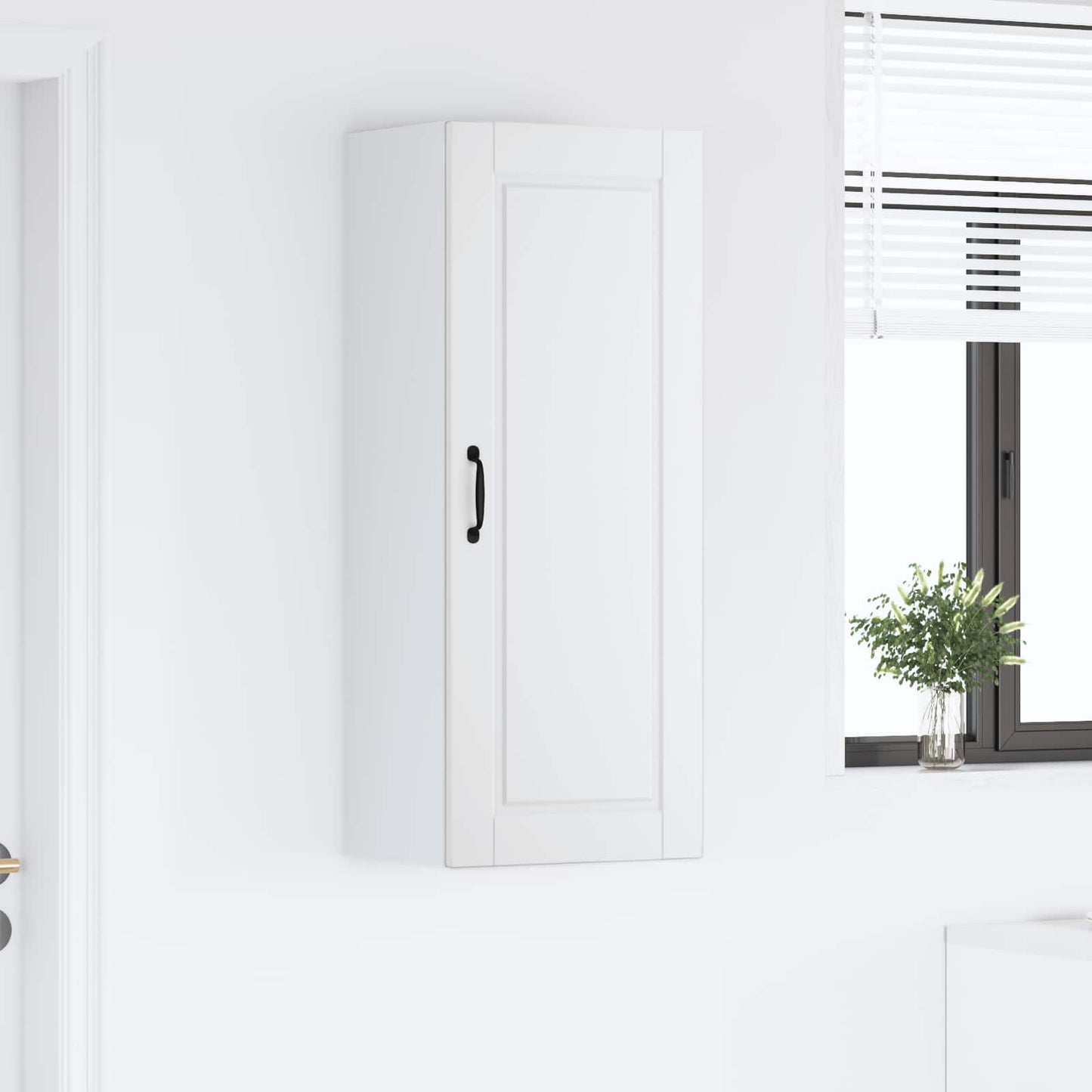 vidaXL Κρεμαστό ντουλάπι κουζίνας με ράφι Λευκό 40 x 31 x 100 εκ.