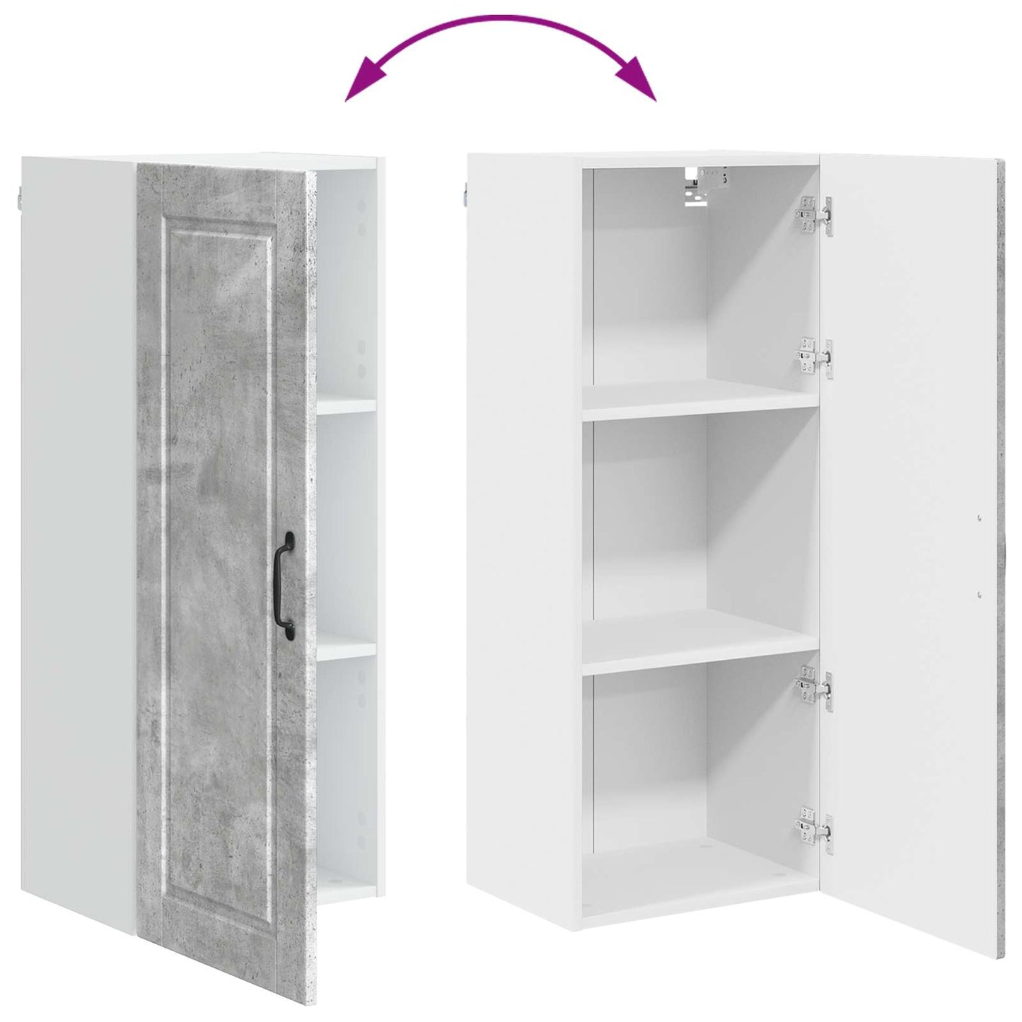 vidaXL Ντουλάπα Κουζίνας με ράφι Σκυρόδεμα Γκρι 40 x 31 x 100 εκ.