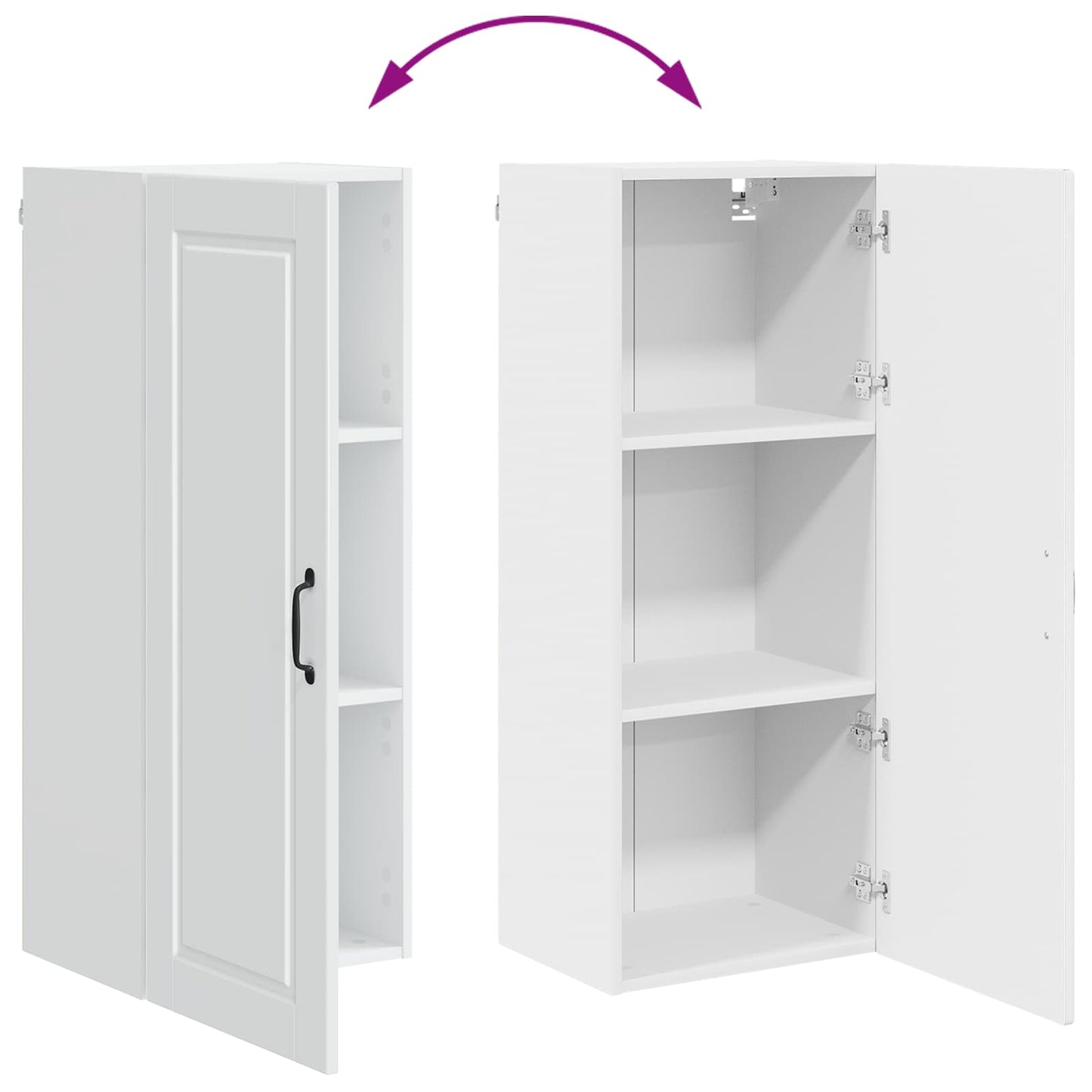 vidaXL Ντουλάπα Κουζίνας Υψηλής γυαλάδας λευκό 40 x 31 x 100 εκ.