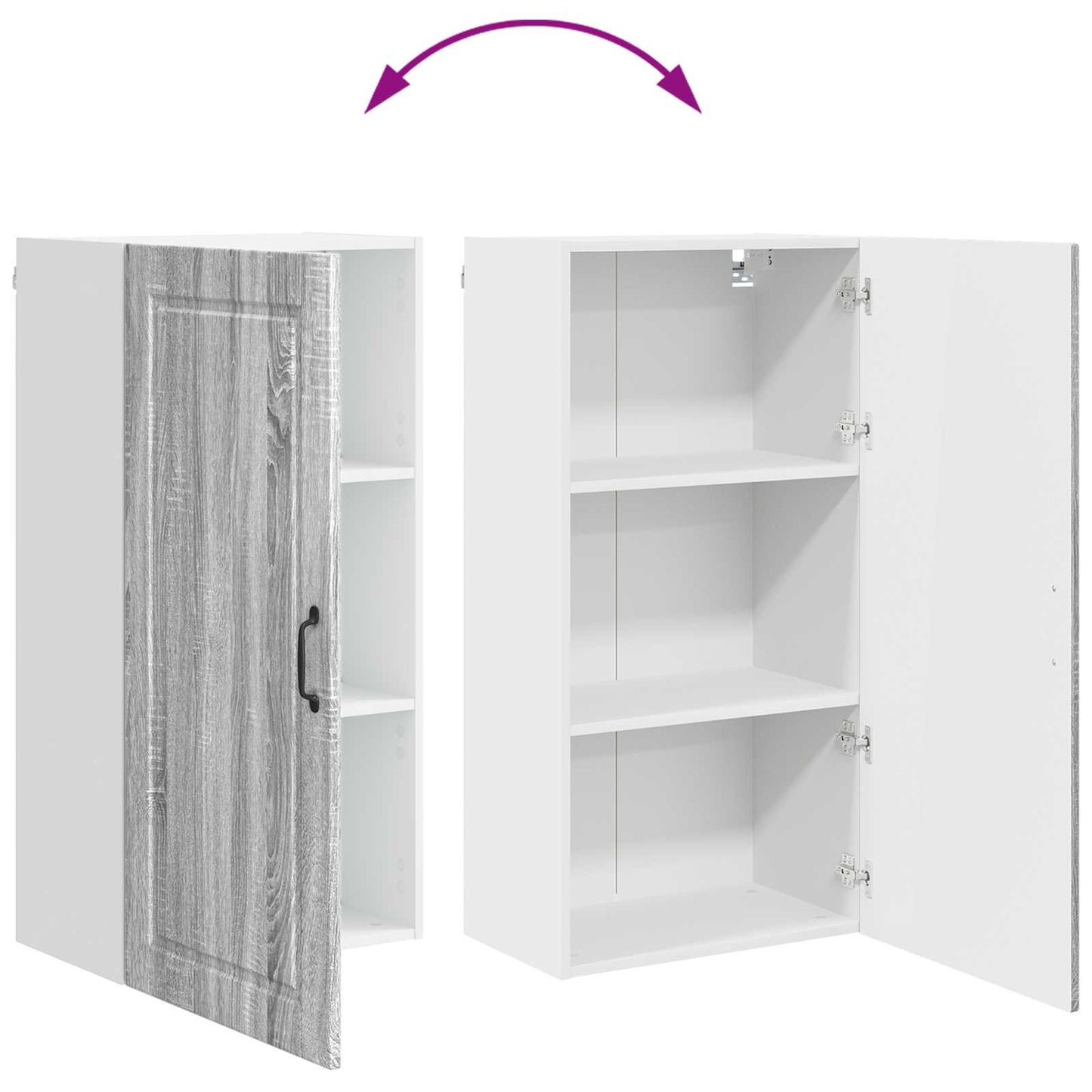 vidaXL Ντουλάπα Κουζίνας με ράφι Γκρίζο Σονομα 50 x 31 x 100 εκ.