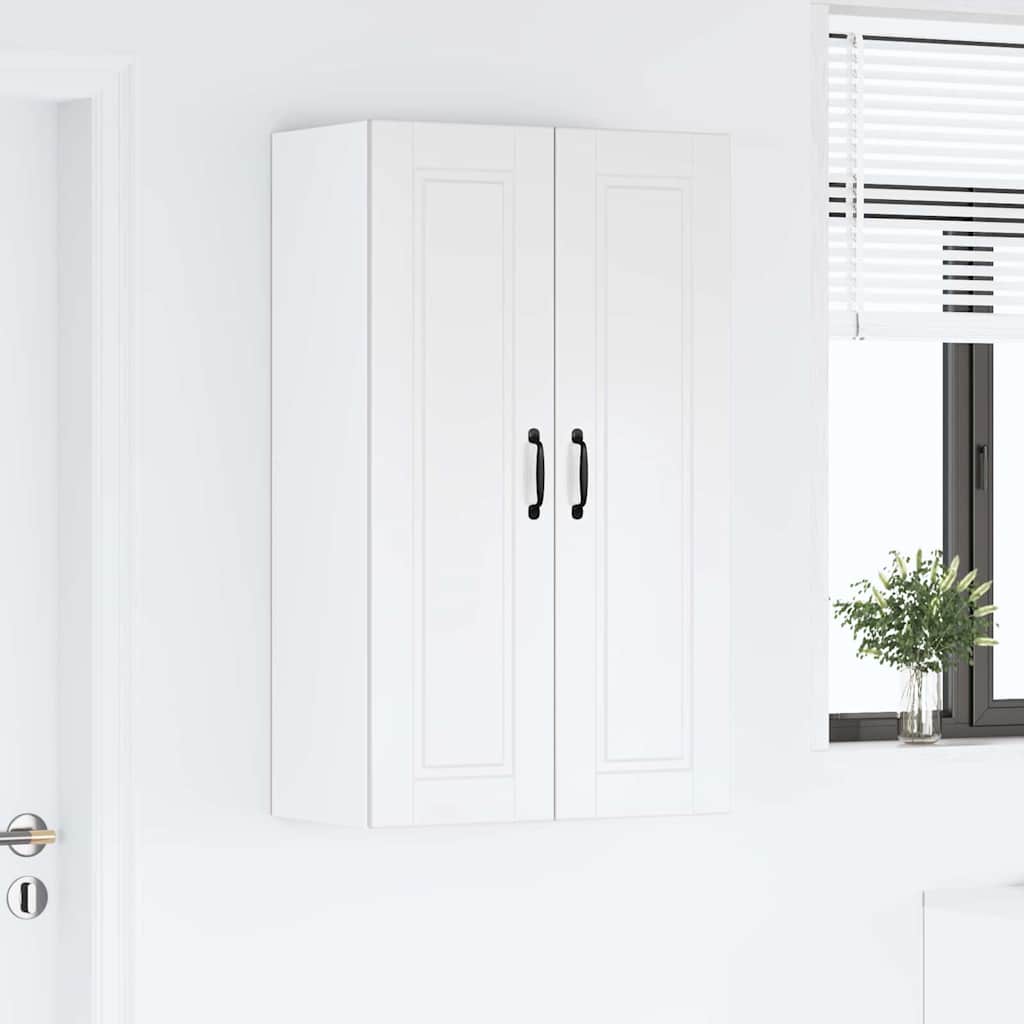 vidaXL Κρεμαστό ντουλάπι κουζίνας με ράφι Υψηλής γυαλάδας λευκό