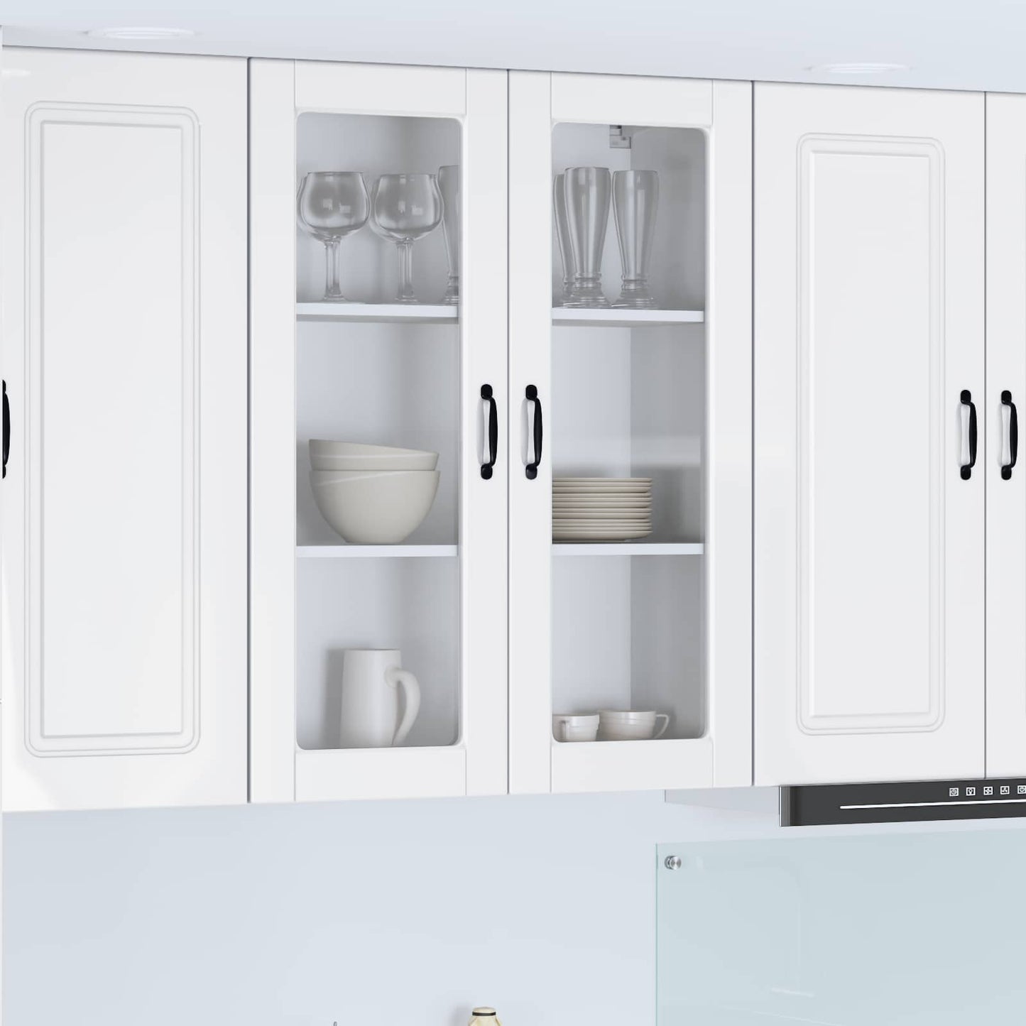 vidaXL Ραφιέρα τοίχου PORTO Υψηλής γυαλάδας λευκό 80 x 31 x 100 εκ.