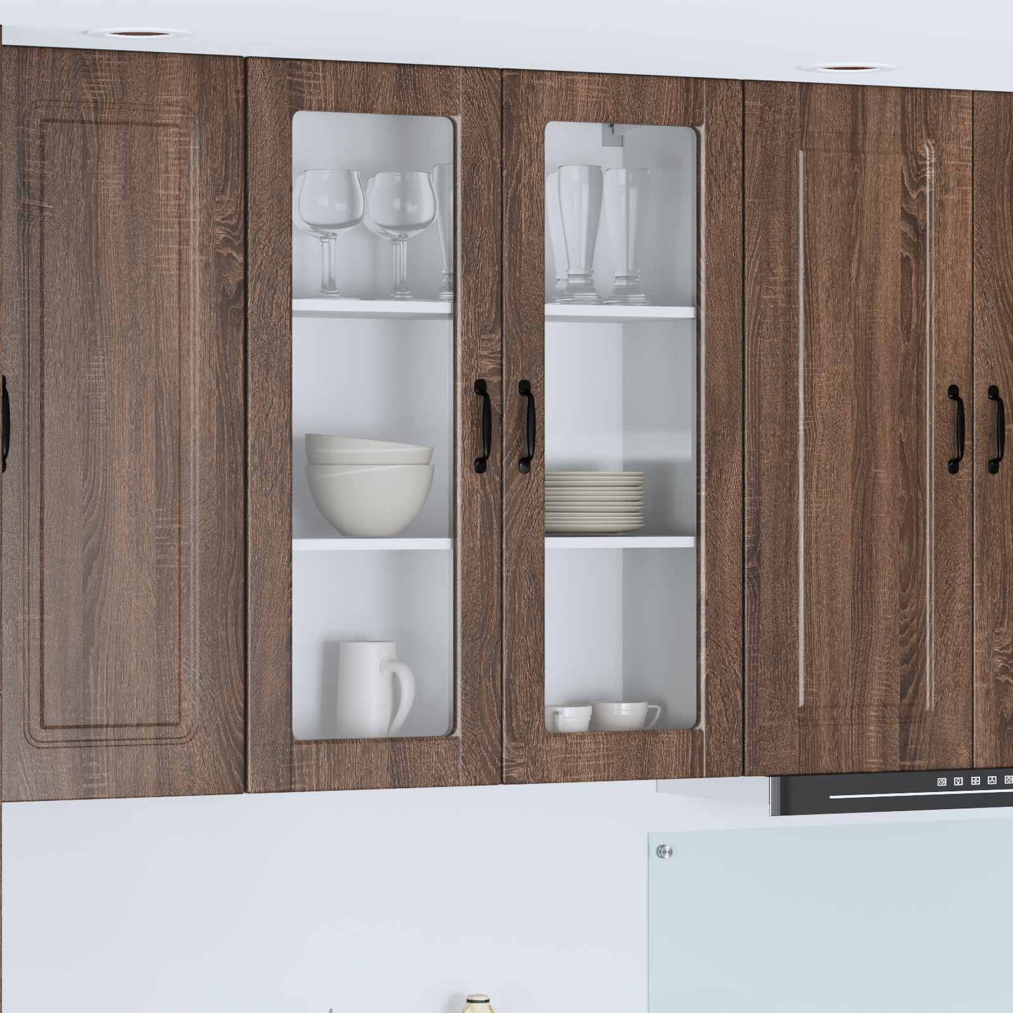 vidaXL Ραφιέρα τοίχου PORTO Καφέ δρυς 80 x 31 x 100 εκ.