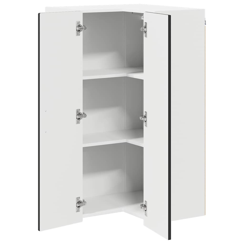 vidaXL Κρεμαστό ντουλάπι κουζίνας με ράφι Μαύρο 57 x 57 x 100 εκ.