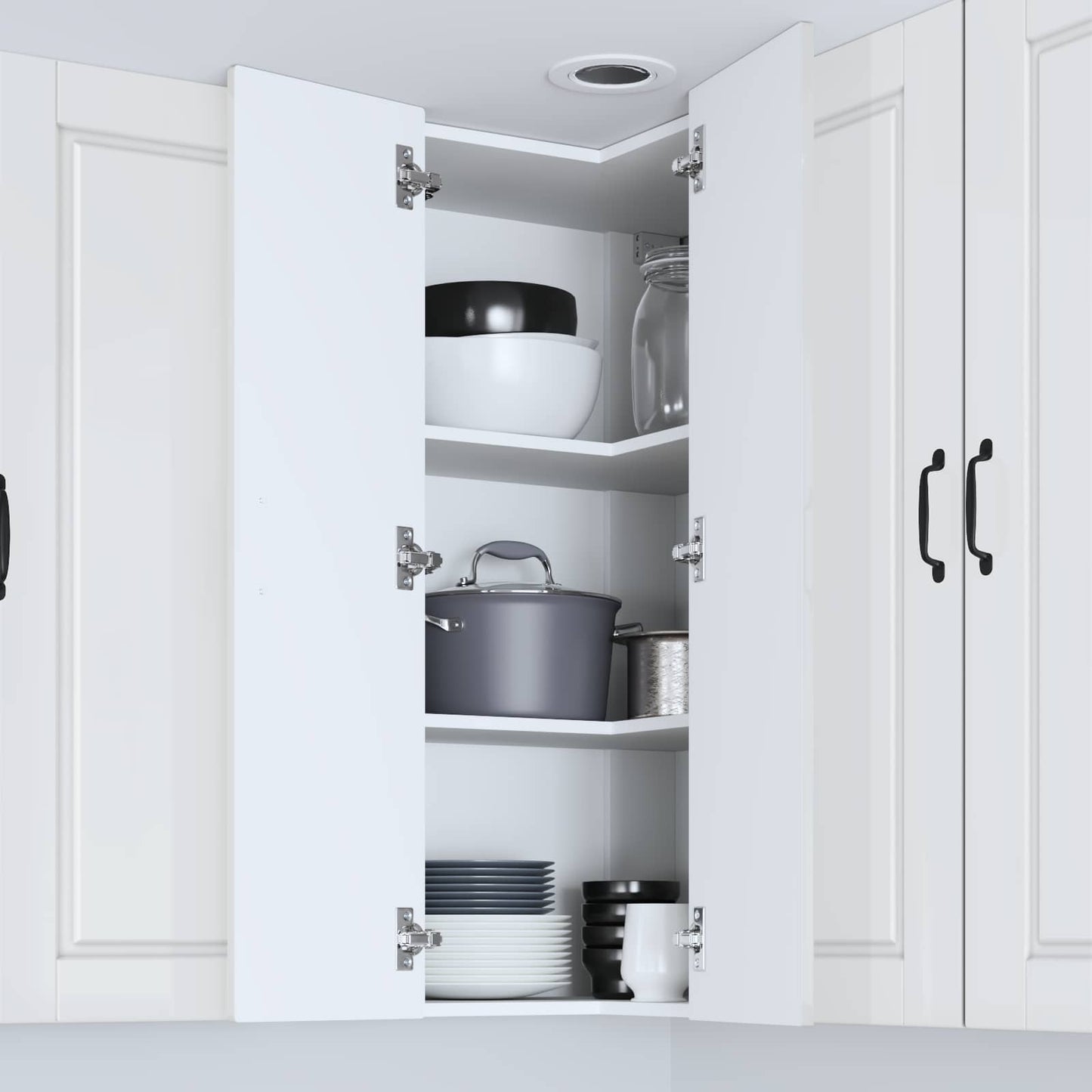 vidaXL Ντουλάπα Κουζίνας Υψηλής γυαλάδας λευκό 57 x 57 x 100 εκ.