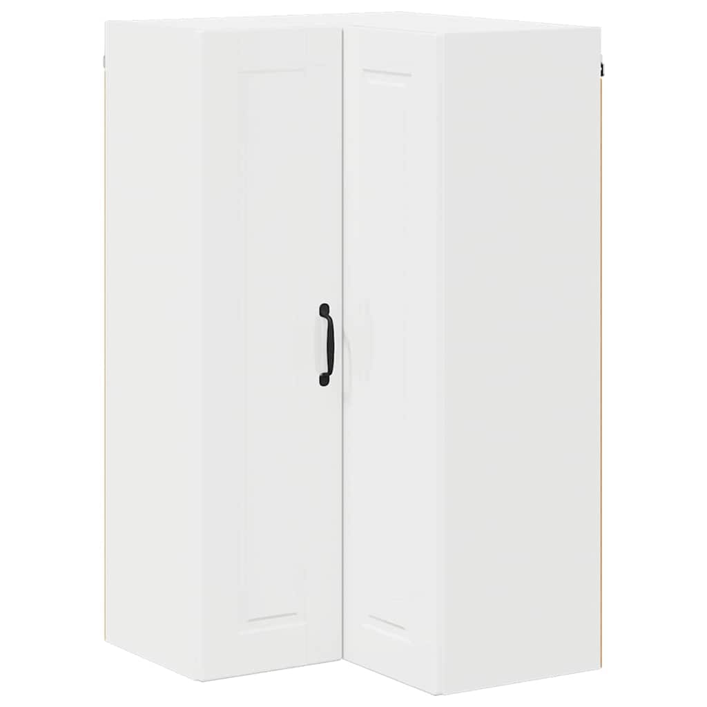 vidaXL Κρεμαστό ντουλάπι κουζίνας με ράφι Υψηλής γυαλάδας λευκό