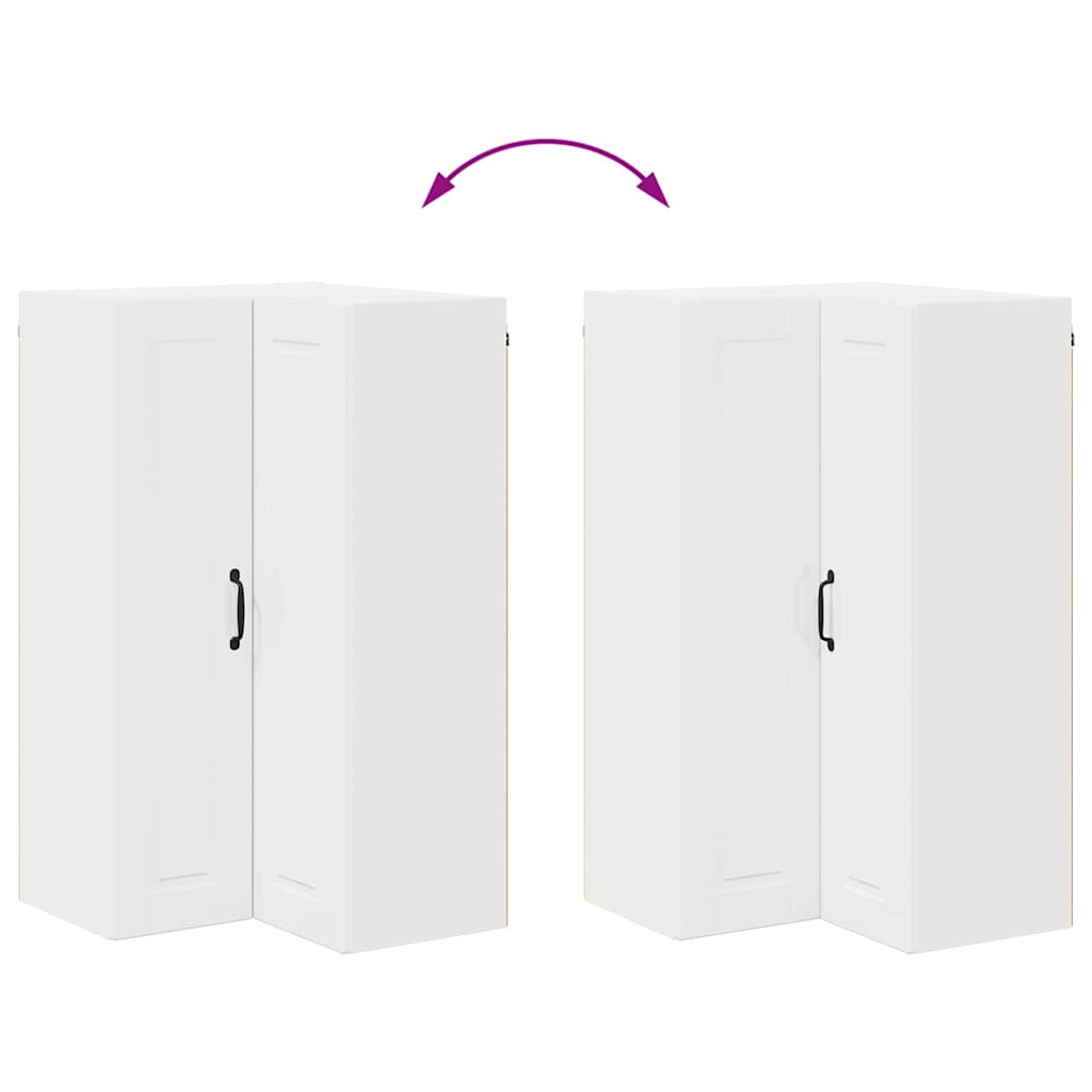 vidaXL Κρεμαστό ντουλάπι κουζίνας με ράφι Υψηλής γυαλάδας λευκό