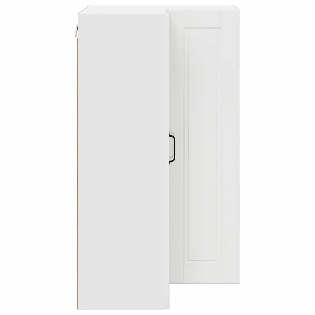 vidaXL Κρεμαστό ντουλάπι κουζίνας με ράφι Υψηλής γυαλάδας λευκό