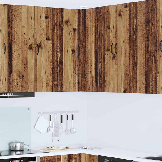 vidaXL Κρεμαστό ντουλάπι κουζίνας με ράφι Παλιό Ξύλο 57 x 57 x 100 εκ.