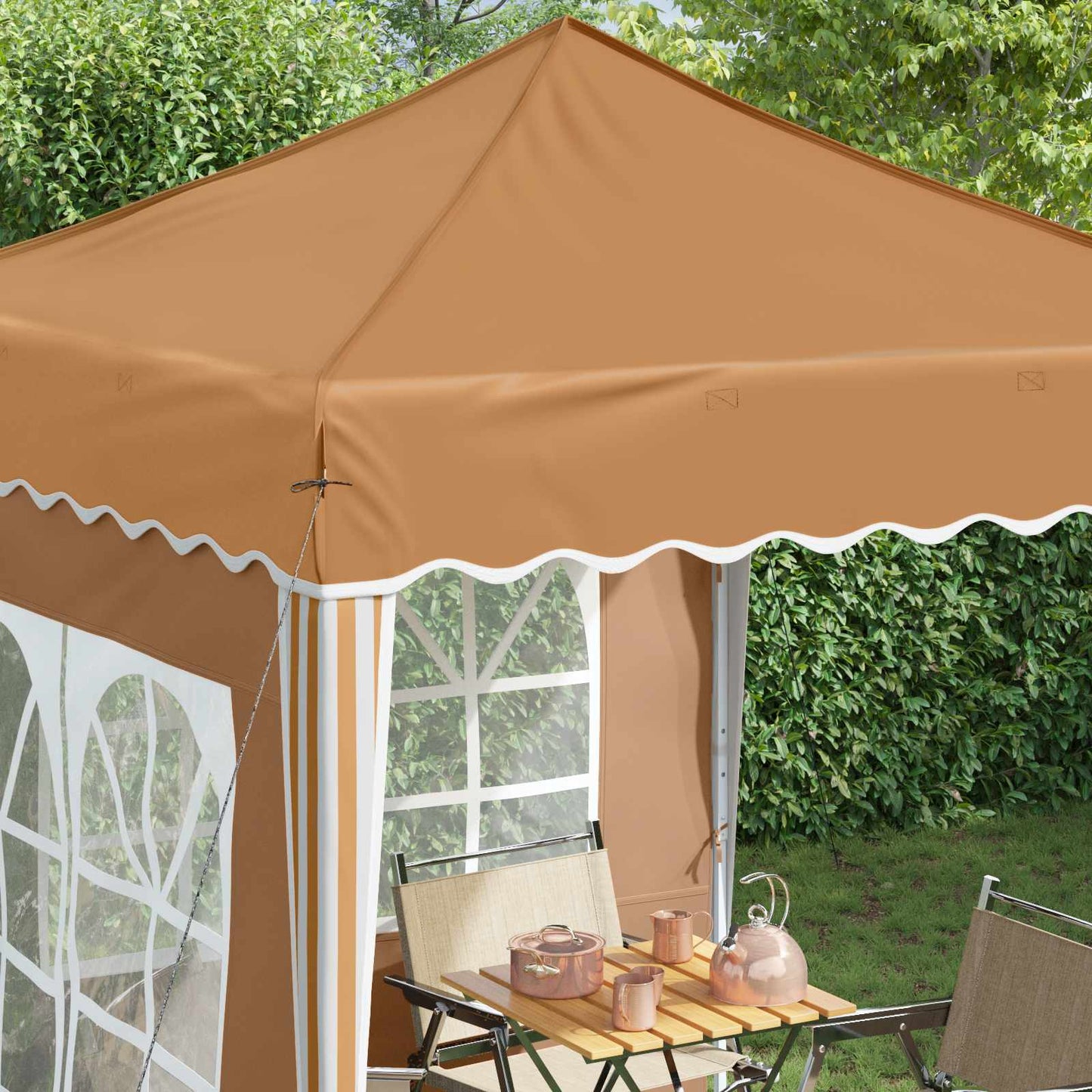 vidaXL Αυτοσχέδιο Μόρφωση Μπεζ 195 x 195 x 245 εκ. Ύφασμα Όξφορντ