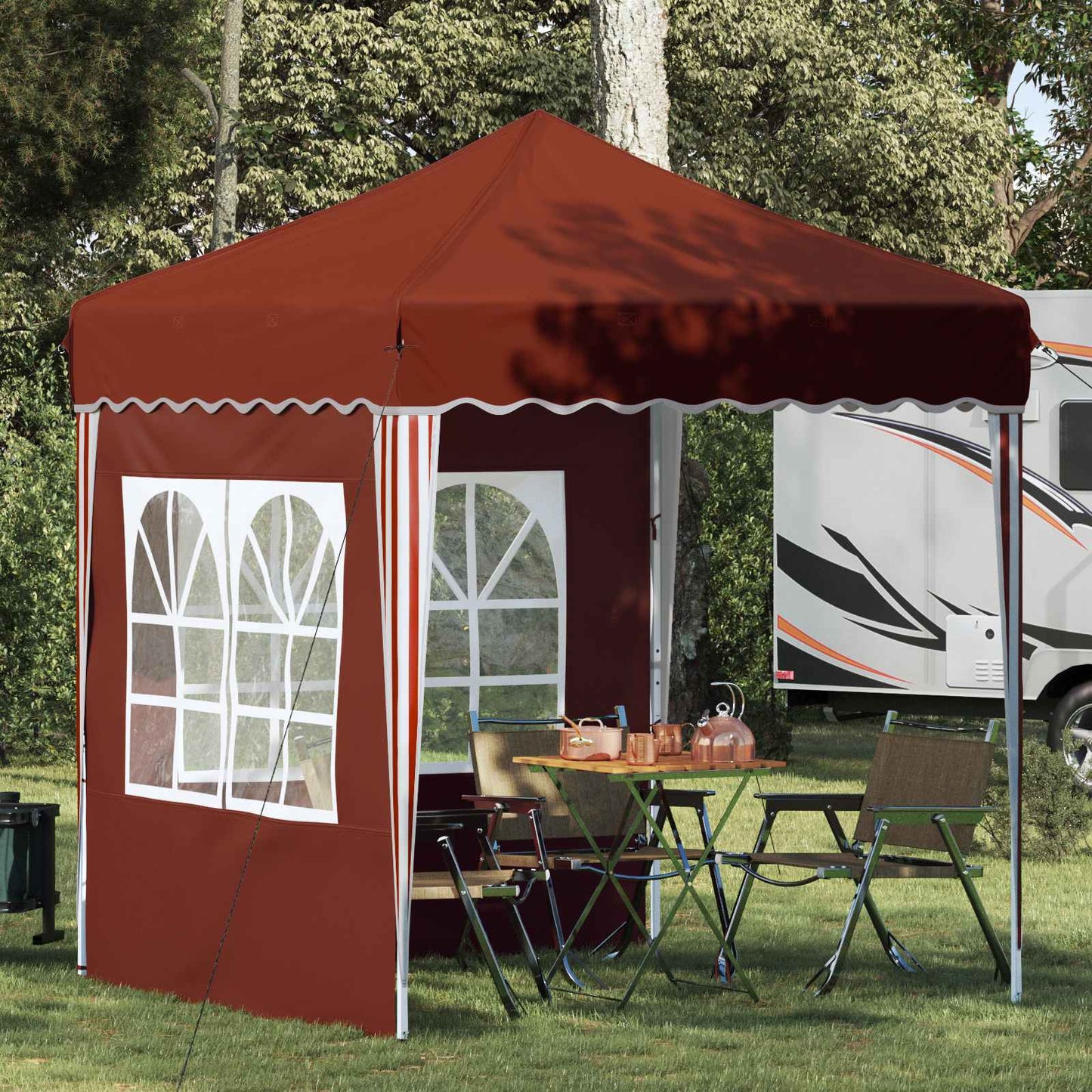 vidaXL Αυτοσχέδιο Μόρφωση 195 x 195 x 245 εκ. Τερακότα Ύφασμα Όξφορντ