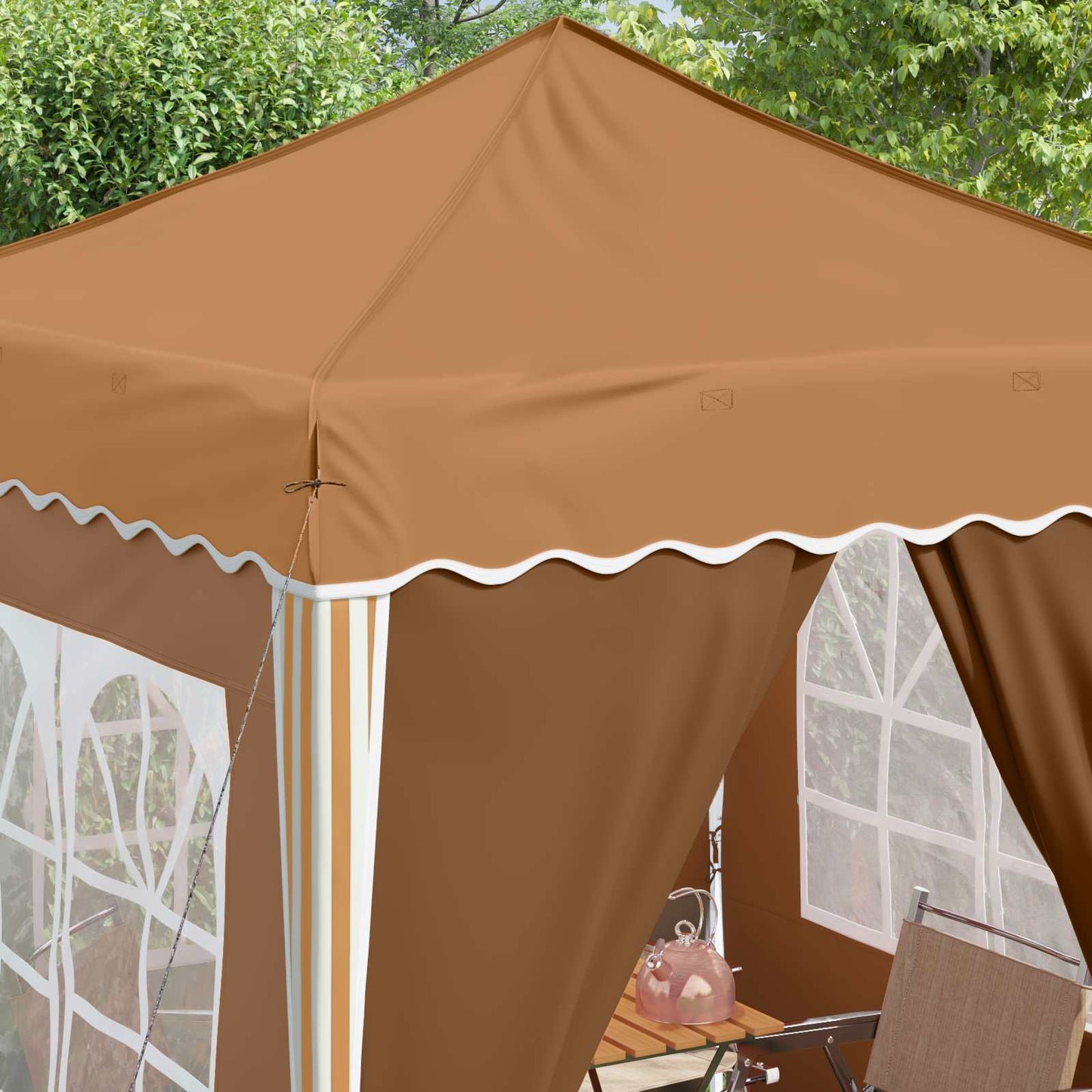 vidaXL Αυτοσχέδιο Μόρφωση Μπεζ 195 x 195 x 245 εκ. Ύφασμα Όξφορντ