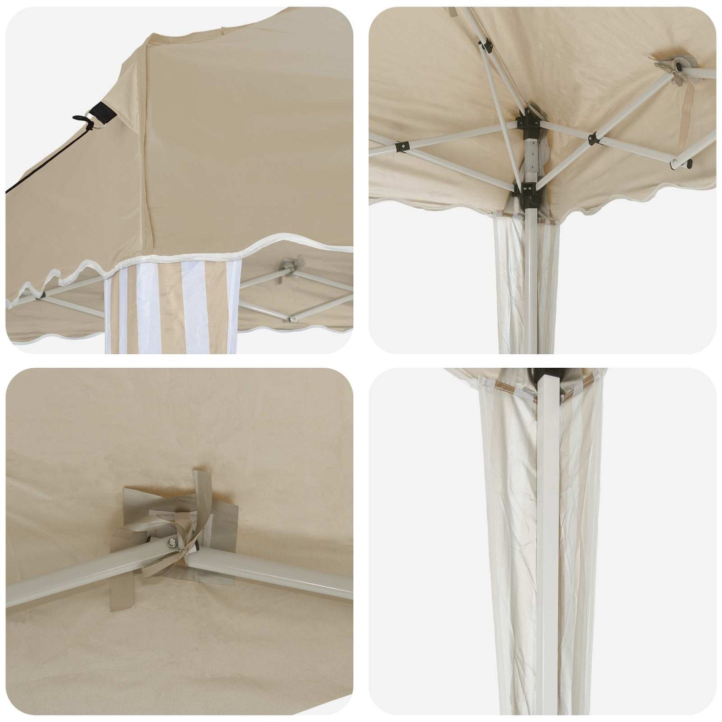 vidaXL Αυτοσχέδιο Μόρφωση Κρεμ 288 x 288 x 245 εκ Ύφασμα Όξφορντ