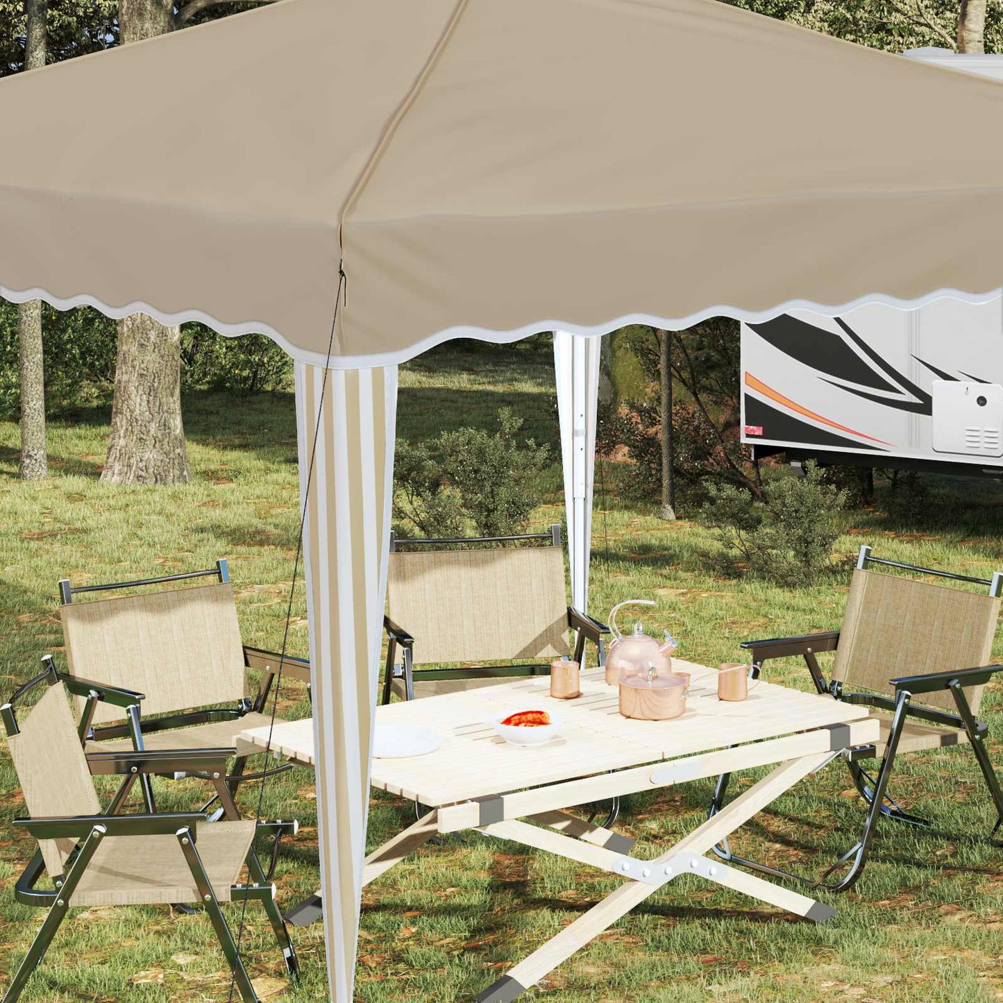 vidaXL Αυτοσχέδιο Μόρφωση Κρεμ 288 x 288 x 245 εκ Ύφασμα Όξφορντ