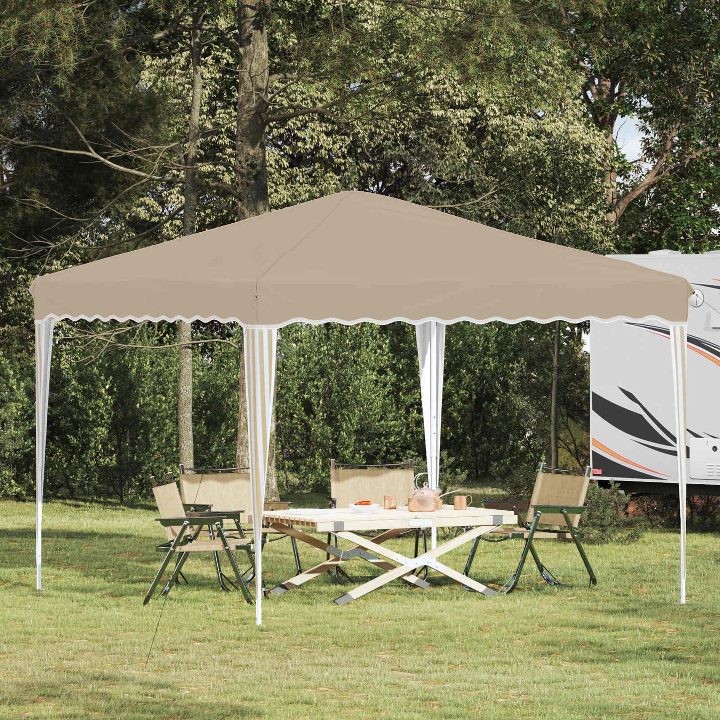 vidaXL Αυτοσχέδιο Μόρφωση Κρεμ 288 x 288 x 245 εκ Ύφασμα Όξφορντ