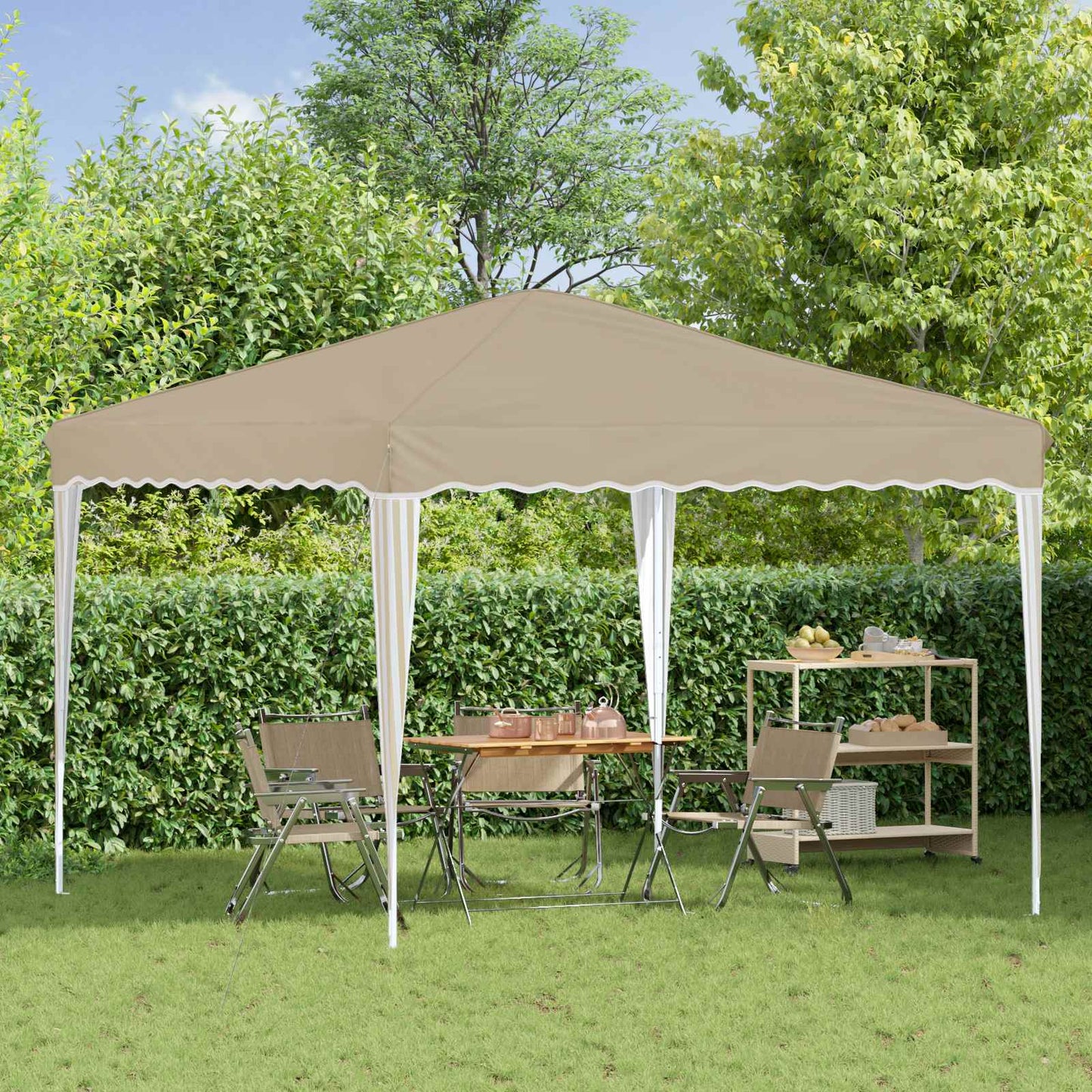 vidaXL Αυτοσχέδιο Μόρφωση Κρεμ 288 x 288 x 245 εκ Ύφασμα Όξφορντ