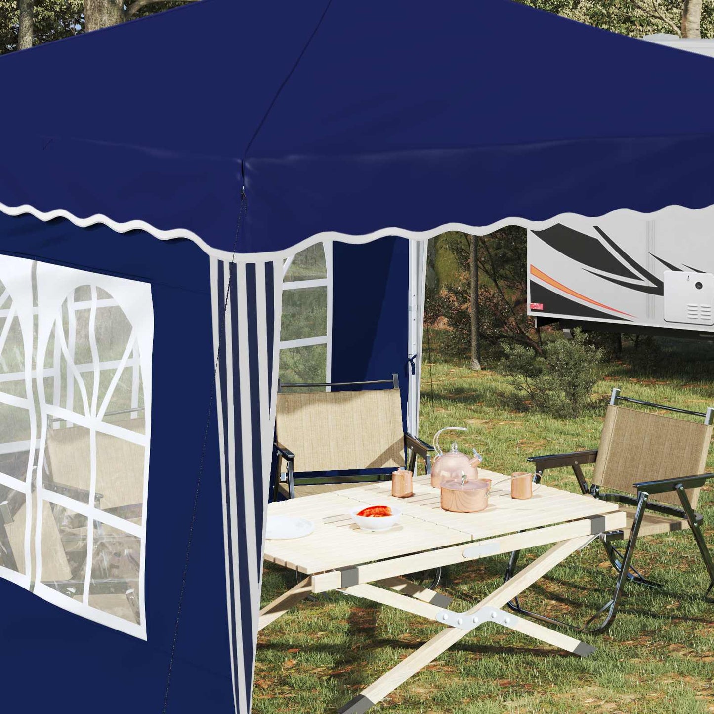 vidaXL Αυτοσχέδιο Μόρφωση Μπλε 288 x 288 x 245 εκ Ύφασμα Όξφορντ