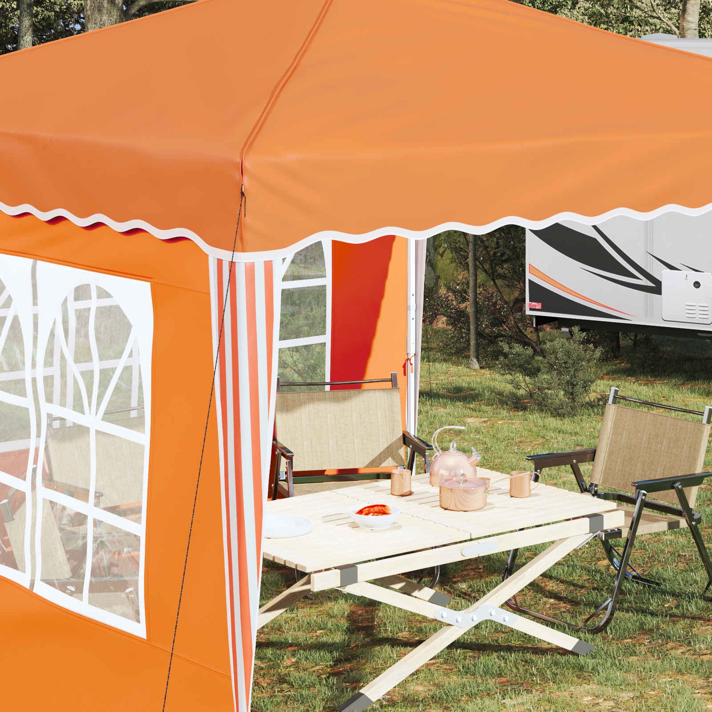 vidaXL Αυτοσχέδιο Μόρφωση Πορτοκαλί 288 x 288 x 245 εκ Ύφασμα Όξφορντ