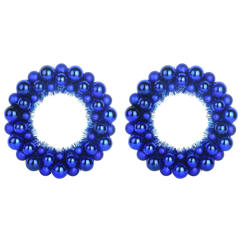 vidaXL Χριστουγεννιάτικα Στεφάνια Μπάλλας 2 pcs Μπλε 33 x 33 x 7 εκ.