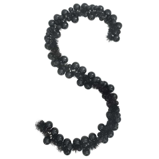 vidaXL Γιρλάντα με Χριστουγεννιάτικα Μπαλάκια Μαύρο 186 εκ
