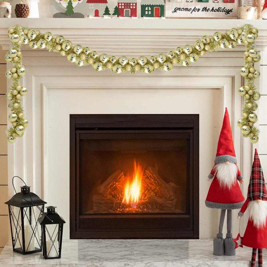 vidaXL Γιρλάντα με Χριστουγεννιάτικα Μπαλάκια Χρυσό 186 εκ