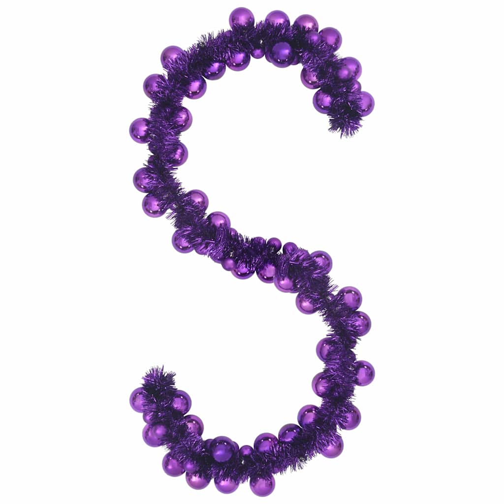 vidaXL Γιρλάντα με Χριστουγεννιάτικα Μπαλάκια Λιλά 186 εκ