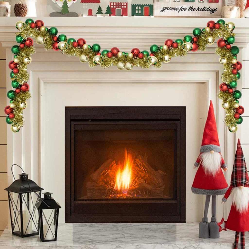 vidaXL Γιρλάντα με Χριστουγεννιάτικα Μπαλάκια Πολύχρωμο 186 εκ