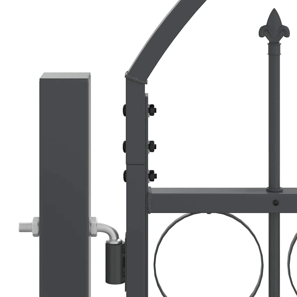 vidaXL Πύλη Κήπου με Καμπύλη Κορυφή Assen Γκρι 500 x 100 cm Ατσάλι